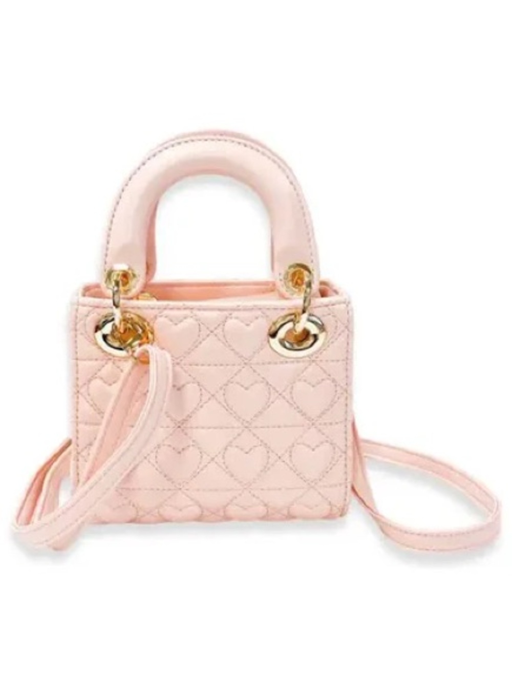 Dior Children’s Pink Quilted Mini Tote with Gold Accents
